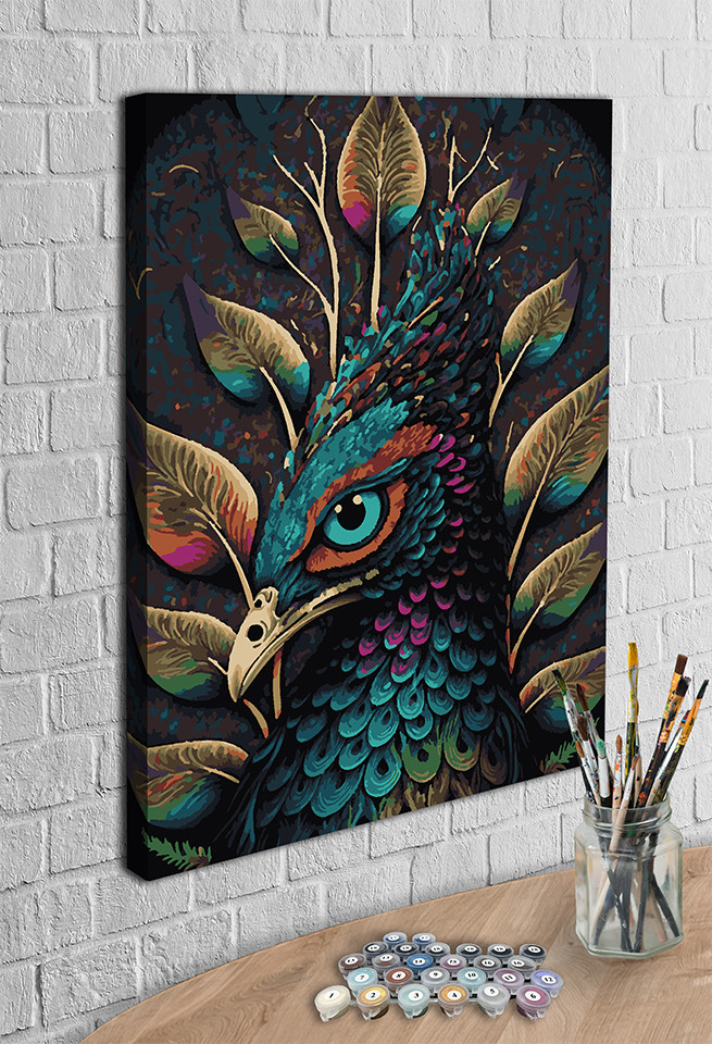 Картини за номерами 40*50 "Павич" №0551М, фарби металік, Art Millennium ...