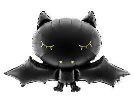 Фольгована кулька фігура "Летюча миша" чорна Party Deco 80х52 см. (1шт.)