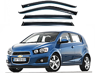 Дефлекторы окон ветровики на Chevrolet Aveo T300 2011-2020 года на 3М скотче хетчбек (4 шт, HIC)