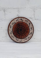 Тарілка 25см Ангоб із червоної глини