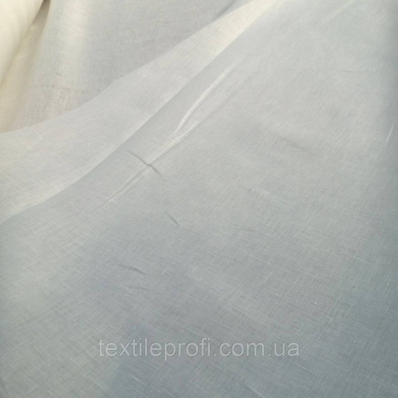 Льняна легка тканина білого кольору
