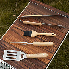 Набір Naturehike NH20SK007 для барбекю в чохлі (лопатка, пензлик, вилка, щипці)