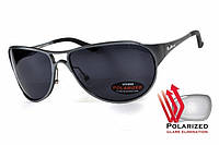 Очки поляризационные BluWater Alumination-3 Gun Metal Polarized (gray), черные в темной металлической оправе