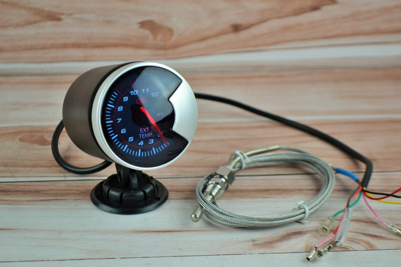 Покажчик температури вихлопних газів стрілочний Ket Gauge 602709 Чорний циферблат Ø60мм, фото 1