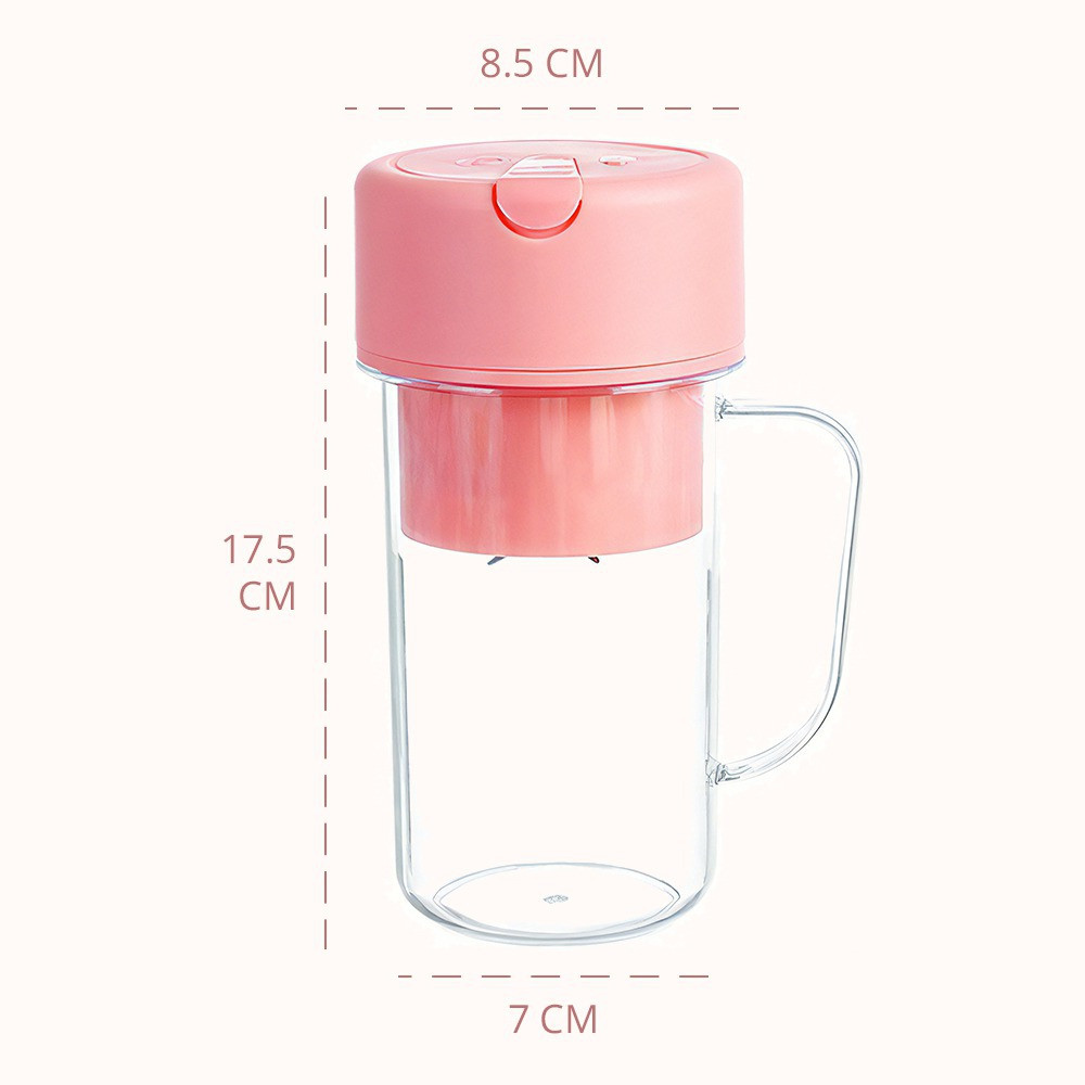 Портативный мини-блендер Crusher Juicer для приготовления коктейлей и смузи (розовый) - фото 7 - id-p1901311990