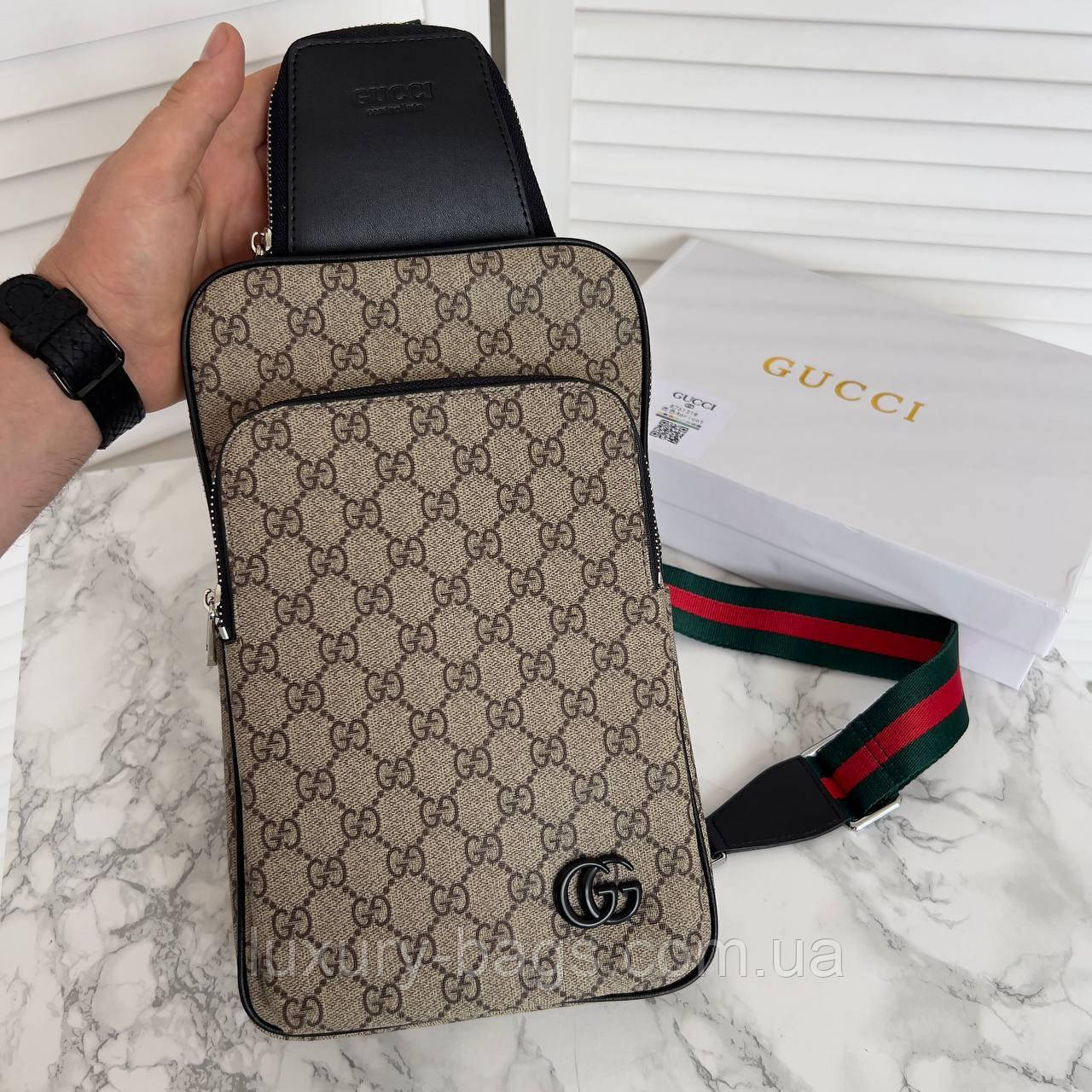 Чоловіча крута сумка-слінг Gucci (люкс якість)