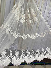 Тюль грек сітка заввишки 2,9 м. кремова