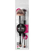 ТРИУМФ TF BS-04 НАБОР кистей 2шт для макияжа лица и глаз CONTOUR&TWO-SIDED EYESHADOW BRUSH