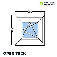 Окно поворотно-откидное OpenTeck De-Lux 60, белое, 500x500 мм от производителя Оконный Стандарт