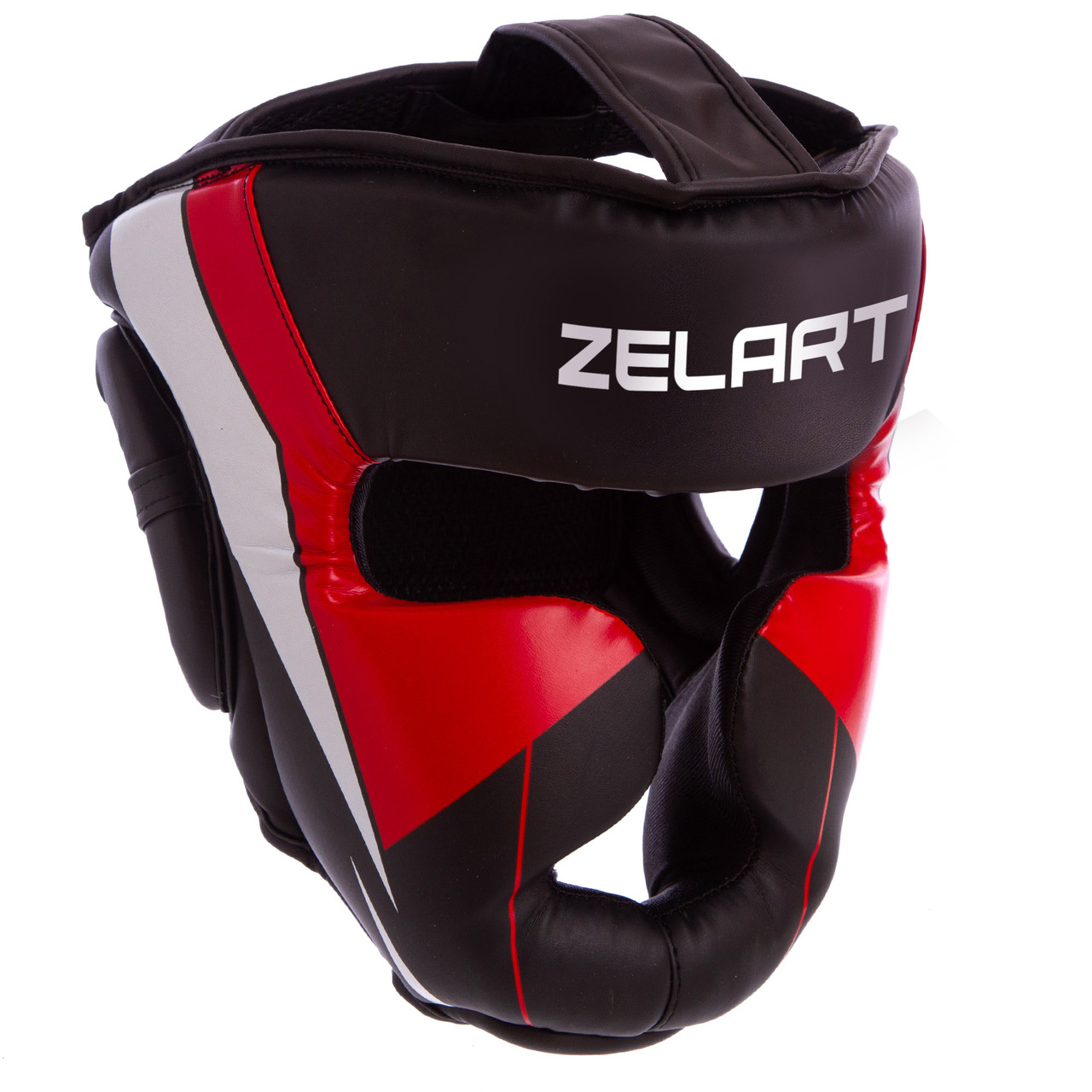 Шолом боксерський з повним захистом Zelart Fight Gear 7041 розмір S Black-Red-White