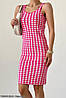 Стильна, зручна і лаконічна сукня в біло-малинову клітинку, фото 4