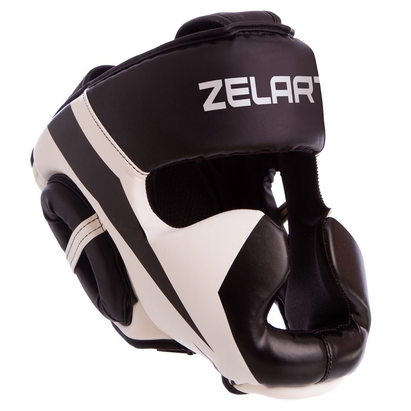 Шолом боксерський із повним захистом Zelart Fight Gear 7041 розмір M Black-White
