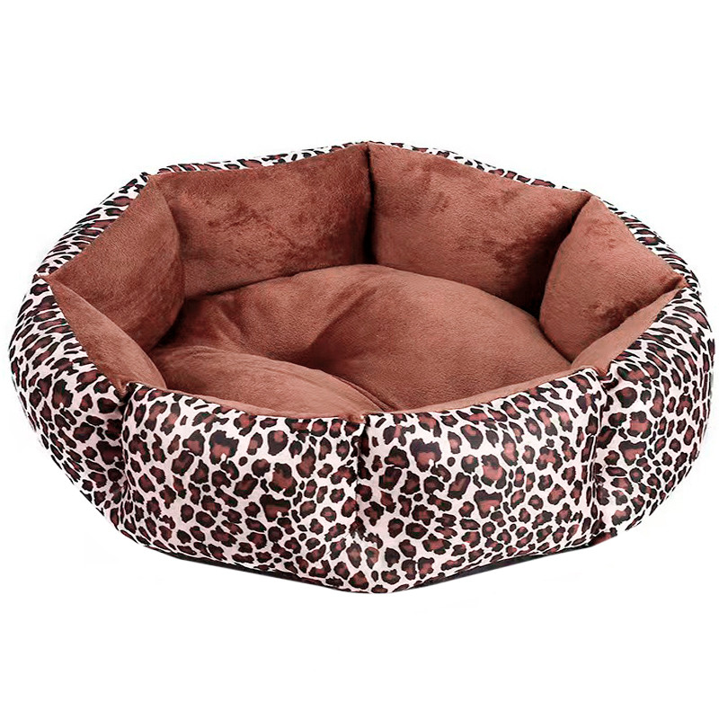 Лежак для котів собак круглий Lesko SY-2022-1208-97 Leopard M 8 шт., фото 1