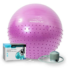 М'яч для фітнесу PowerPlay 4003 75см Light-purple + насос