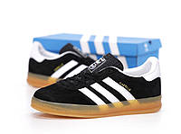 Мужские кроссовки Adidas Gazelle Indoor черно-белые