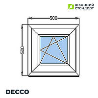 Окно поворотно-откидное Decco 62, белое, 500х500 мм от производителя Оконный Стандарт