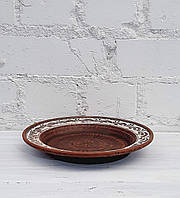 Тарелка 25см суповая Ангоб из красной глины