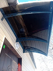 Захисний металевий козирьок над дверима Dash'Ok 2,05х1,5 м Фауна сотовий полікарбонат 6 мм, Бронза