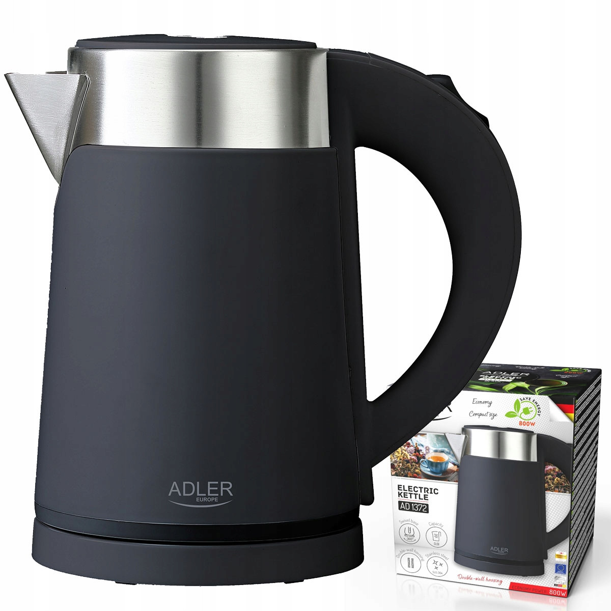Електрочайник Adler AD 1372 Black 0.6л