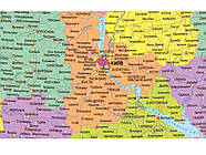 КАРТА Адмін-теріт. розподіл України 65*45см А2 ЛАМИНАЦИЯ М1:2350000, фото 2