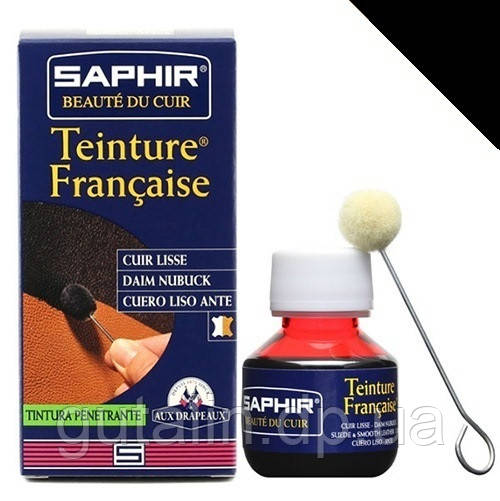 Барвник для гладкої шкіри Saphir Teinture Francaise 50 мл колір чорний (01)