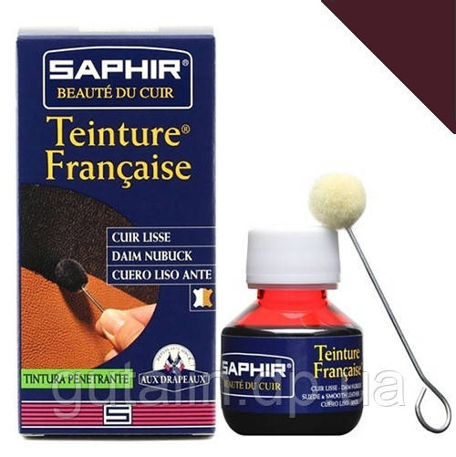 Барвник для гладкої шкіри Saphir Teinture Francaise 50 мл колір бордо (08)