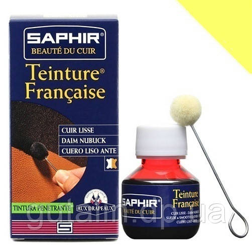 Барвник для гладкої шкіри Saphir Teinture Francaise 50 мл колір яскраво-жовтий (95)