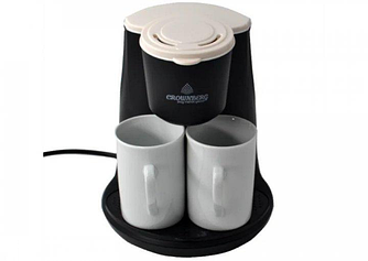 Побутова електрична кавоварка для дому на 2 чашки Crownberg СВ-1568 500 Вт