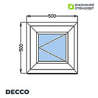 Окно поворотное Decco 71, белое, 500х500 мм от производителя Оконный Стандарт