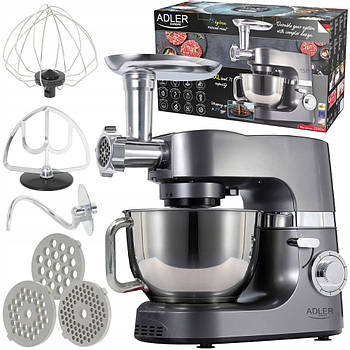 Планетарний тістоміс Adler AD 4221 — 2200 Вт, чаша 7 л, 4 в 1, м'ясорубка, 6 швидкостей