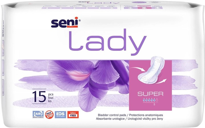 Урологічні прокладки для жінок Seni Lady Super 5 крапель (15 шт.)