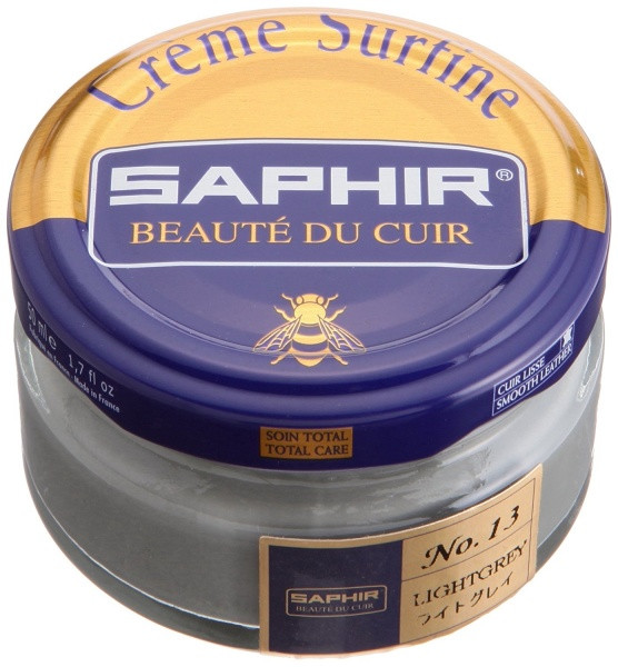 Зволожуючий крем для взуття Saphir Creme Surfine світло-сірий (13) 50 мл, фото 1