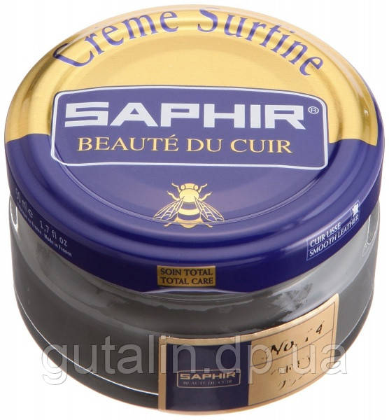 Зволожуючий крем для взуття Saphir Creme Surfine сірий (14) 50 мл