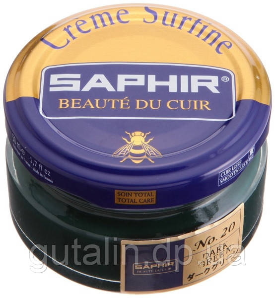Зволожуючий крем для взуття Saphir Creme Surfine темно-зелений (20) 50 мл