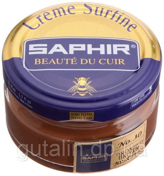 Зволожуючий крем для взуття Saphir Creme Surfine бронзово-коричневий (30) 50 мл