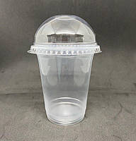 Стакан купольный одноразовый пластиковый PP 320 мл + крышка(1000шт)