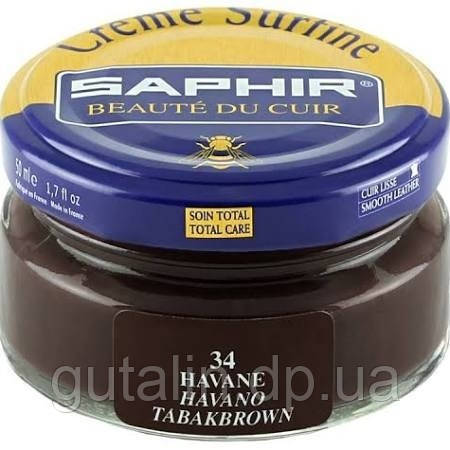 Зволожуючий крем для взуття Saphir Creme Surfine тютюн (34) 50 мл
