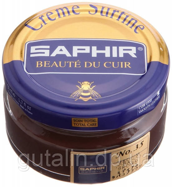 Зволожуючий крем для взуття Saphir Creme Surfine середній тютюн (35) 50 мл