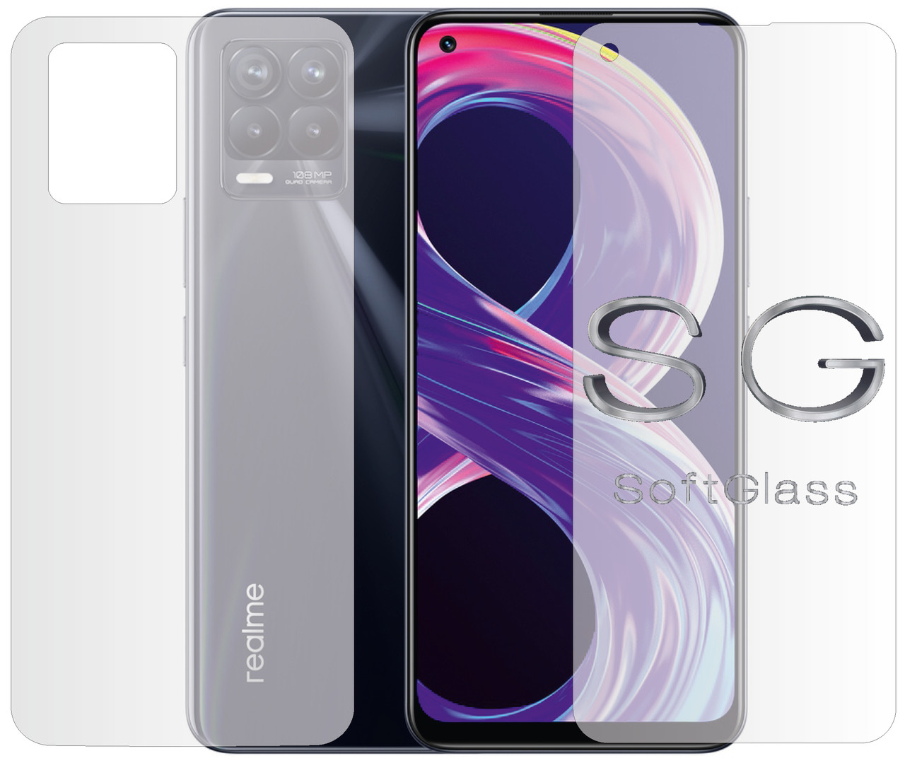 М'яке скло Realme 8 Pro Комплект: Передня та Задня панелі поліуретанове SoftGlass