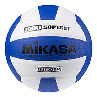 Мяч волейбольный сине-белый Mikasa 1000 PU, сине-белый
