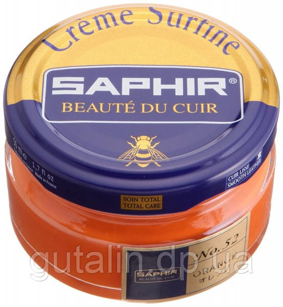 Зволожуючий крем для взуття Saphir Creme Surfine помаранчевий (52) 50 мл