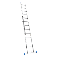 Драбина алюмінієва двосекційна металева універсальна на 11х2 (22) сходинок 4.49 м Меткас, фото 3