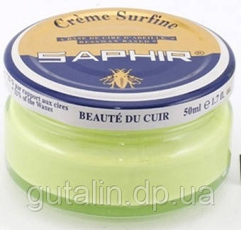 Зволожуючий крем для взуття Saphir Creme Surfine зелений аніс (68) 50 мл