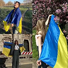 Великий прапор України 135х90 см, Жовто-синій / Тканинний Прапор України на стіну, фото 3