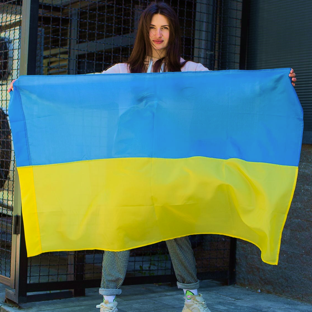 Великий прапор України 135х90 см, Жовто-синій / Тканинний Прапор України на стіну