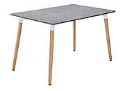 Стол прямоугольный кухонный обеденный из МДФ Везувий Серый120х80 на деревянных ножках для дома Микс Мебель