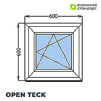 Окно поворотно-откидное OpenTeck De-Lux 60, белое, 600х600 мм от производителя Оконный Стандарт