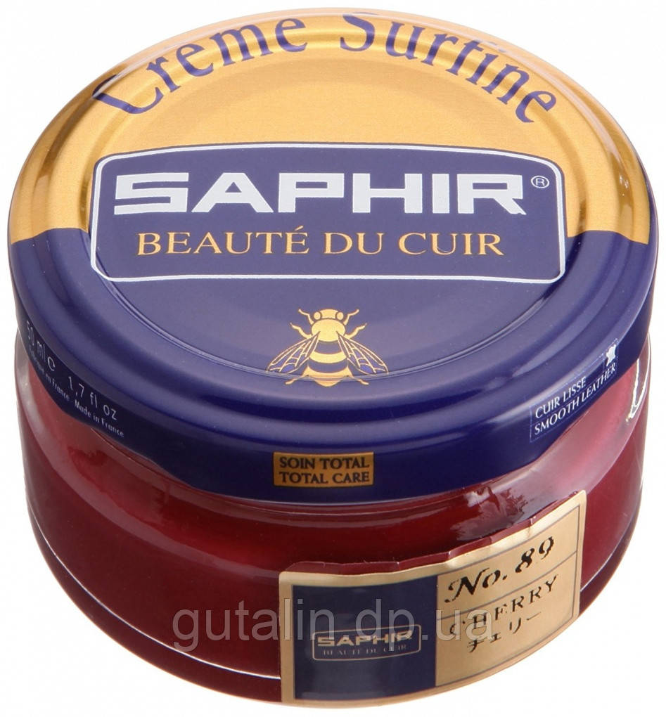 Зволожуючий крем для взуття Saphir Creme Surfine вишневий (89) 50 мл