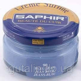 Зволожуючий крем для взуття Saphir Creme Surfine блакитна джинса (90) 50 мл