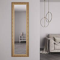 Зеркало на стену в золотой раме с патиной 176х56 Black Mirror влагостойкое для ванной комнаты
